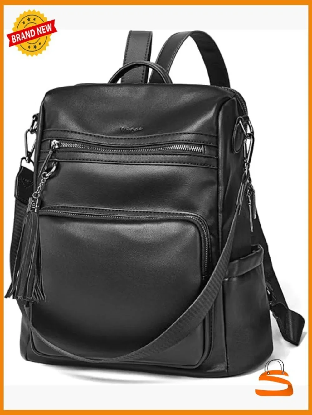 Leather Backpack Purse for Women Fashion Tassel Large Travel Bag